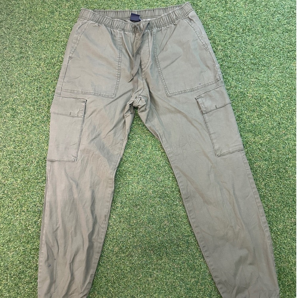 Gap‎ Mens Olive Green Ripstop Cargo Jogger Pants Elastic Waist Size M